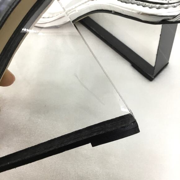 Good American Cinder-F*cking Rella Wedge Silver Sz 9 - Picture 7 of 8